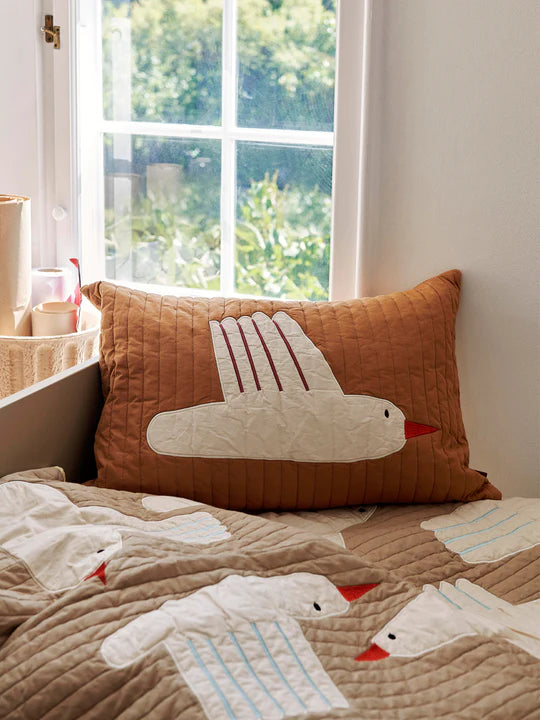 Bird Quilted Cushion Rectangular