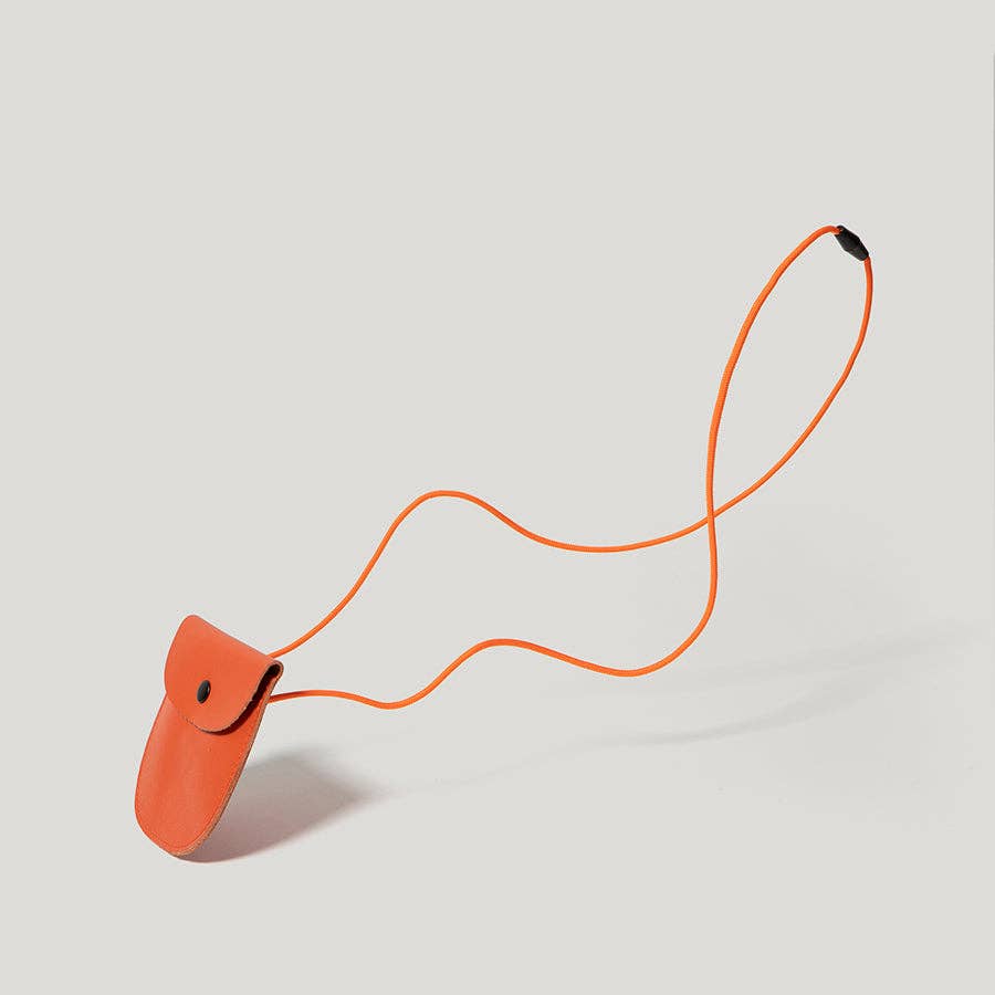 Brustbeutel aus Leder - Orange
