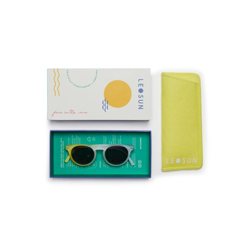 Polarisierende Sonnenbrille Kids - Eisblau/Neongelb
