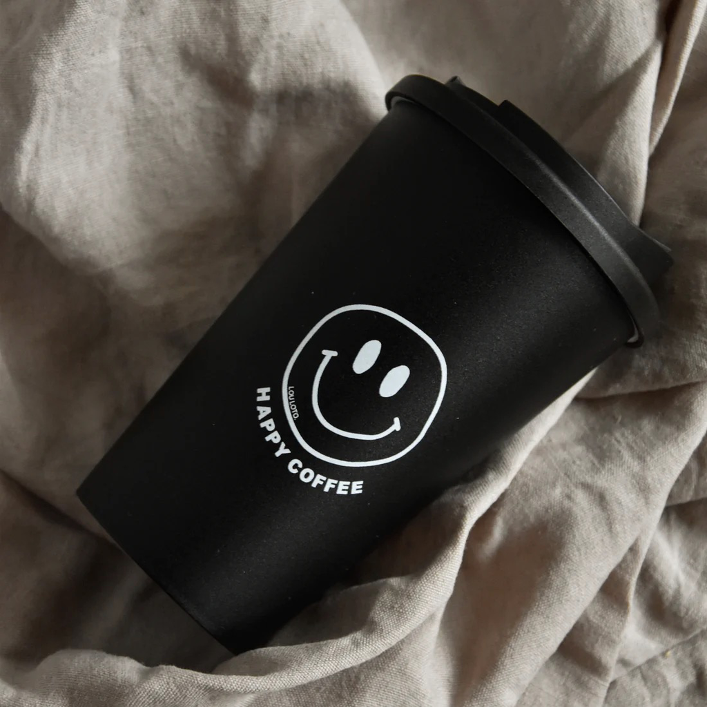 Coffee To Go Becher - Happy Coffee Black