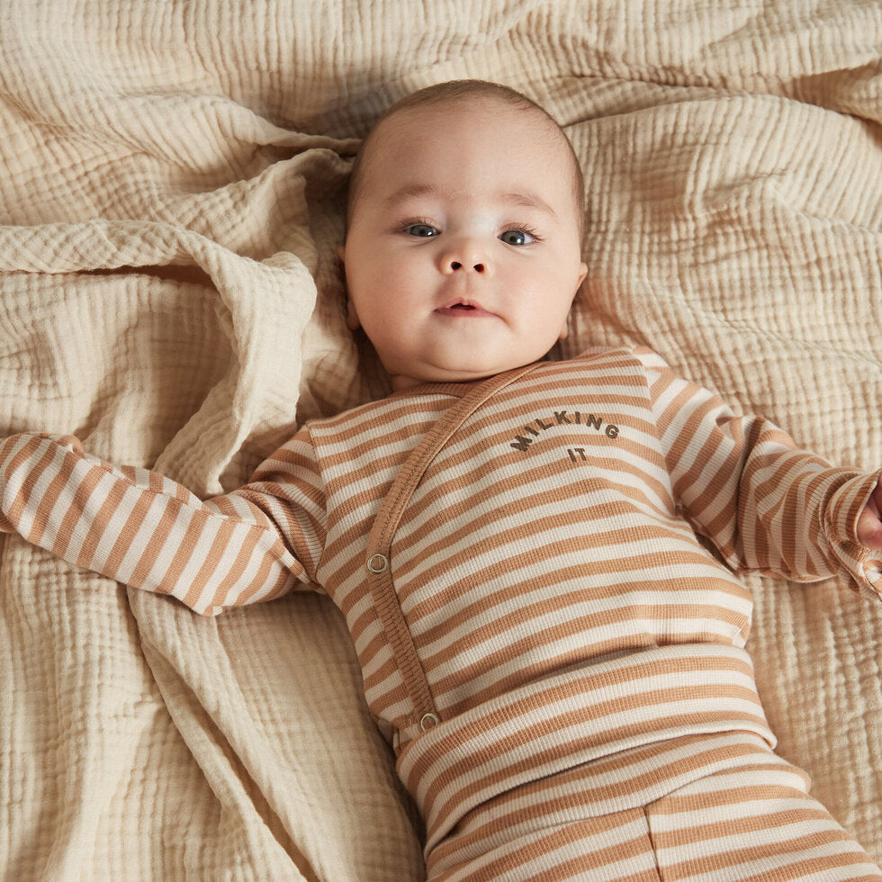 Trevi Clay Stripe Wrap - Bodysuit