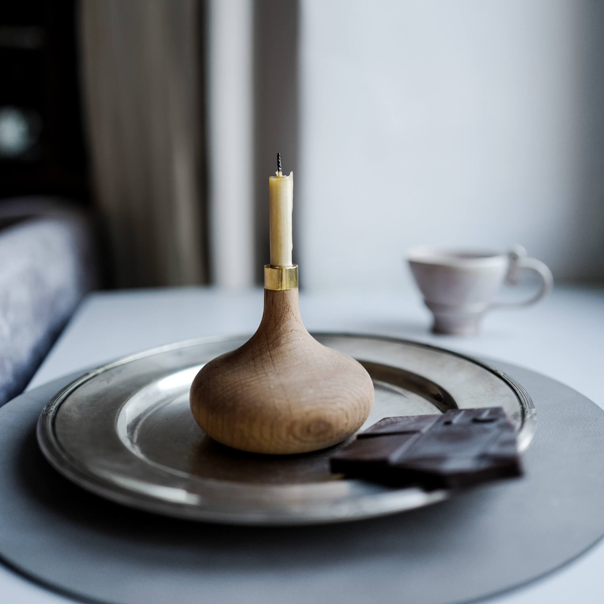 Candle Holder Oak - Kerzenständer