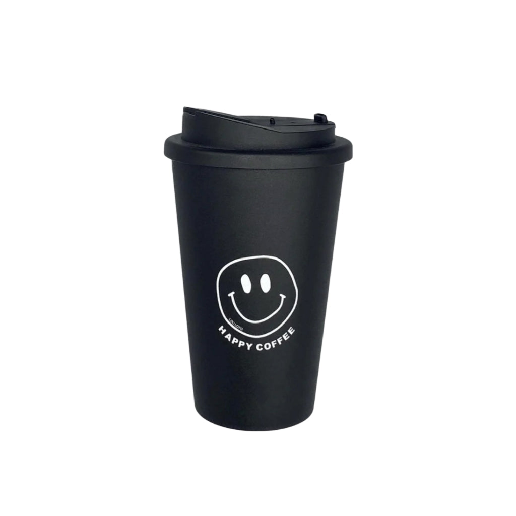Coffee To Go Becher - Happy Coffee Black