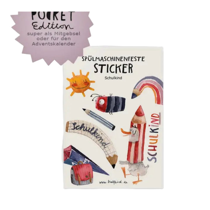 Spülmaschinenfeste Sticker - Schulkind