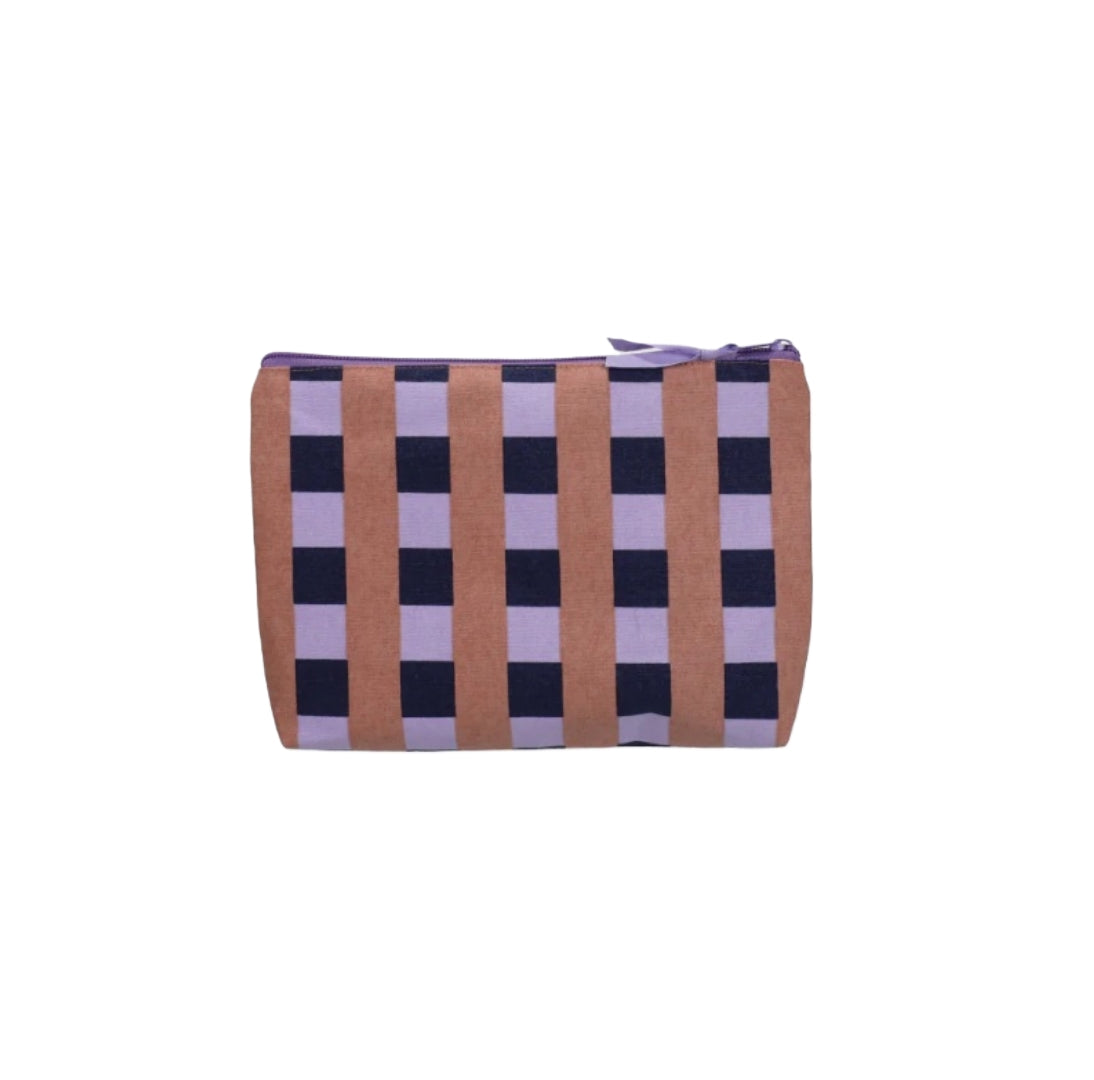 Kosmetiktasche - Dunkelblau/Dark Lilac & Brown