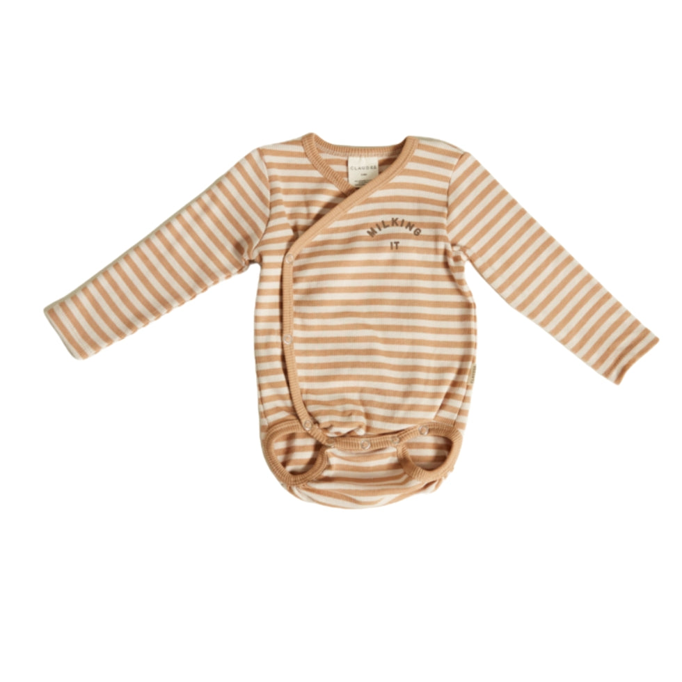 Trevi Clay Stripe Wrap - Bodysuit