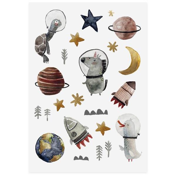 Vegane Kindertattoos - Space