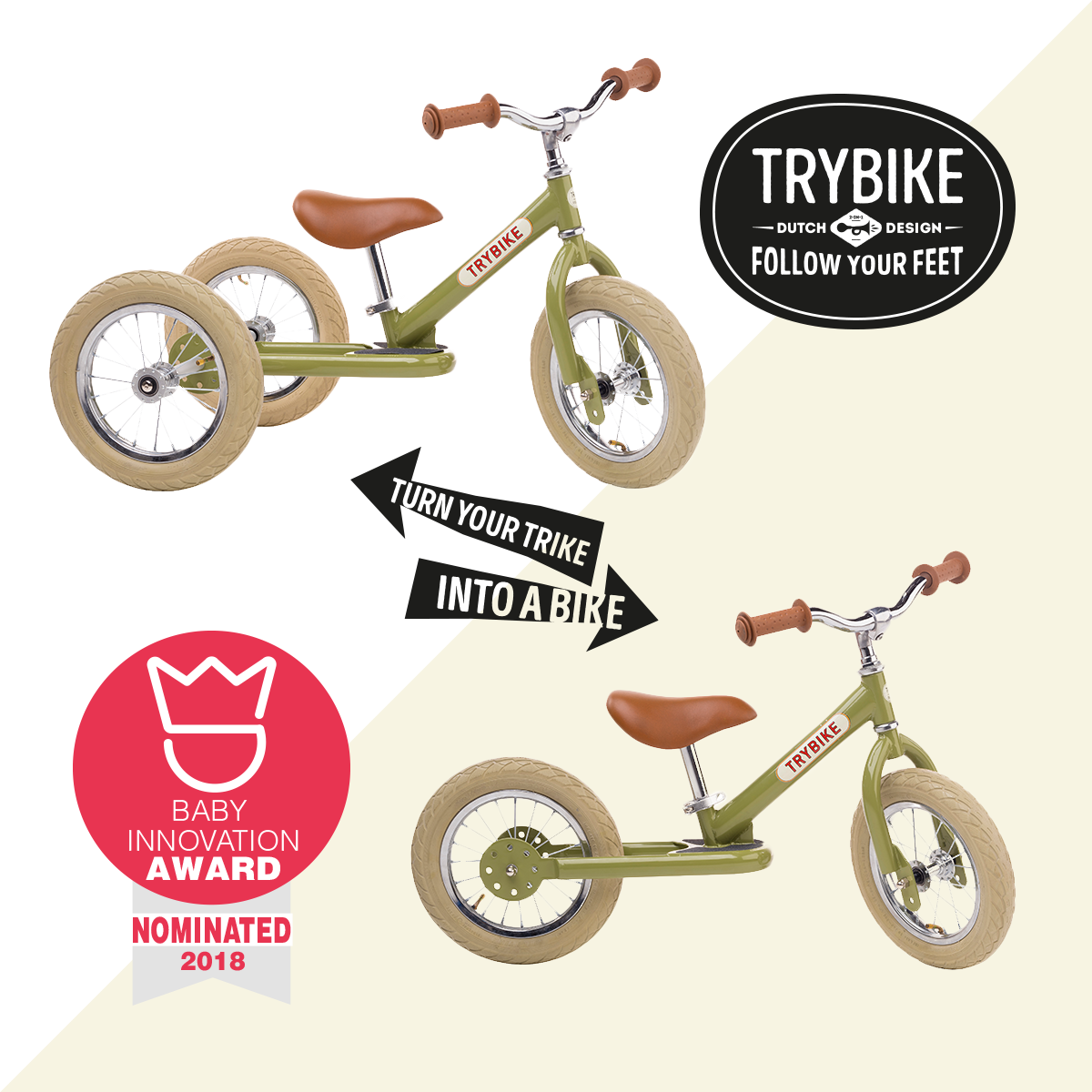 Trybike 2 in 1 - Vintage Green