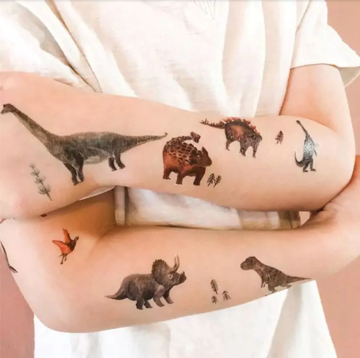 Vegane Kindertattoos - Dino