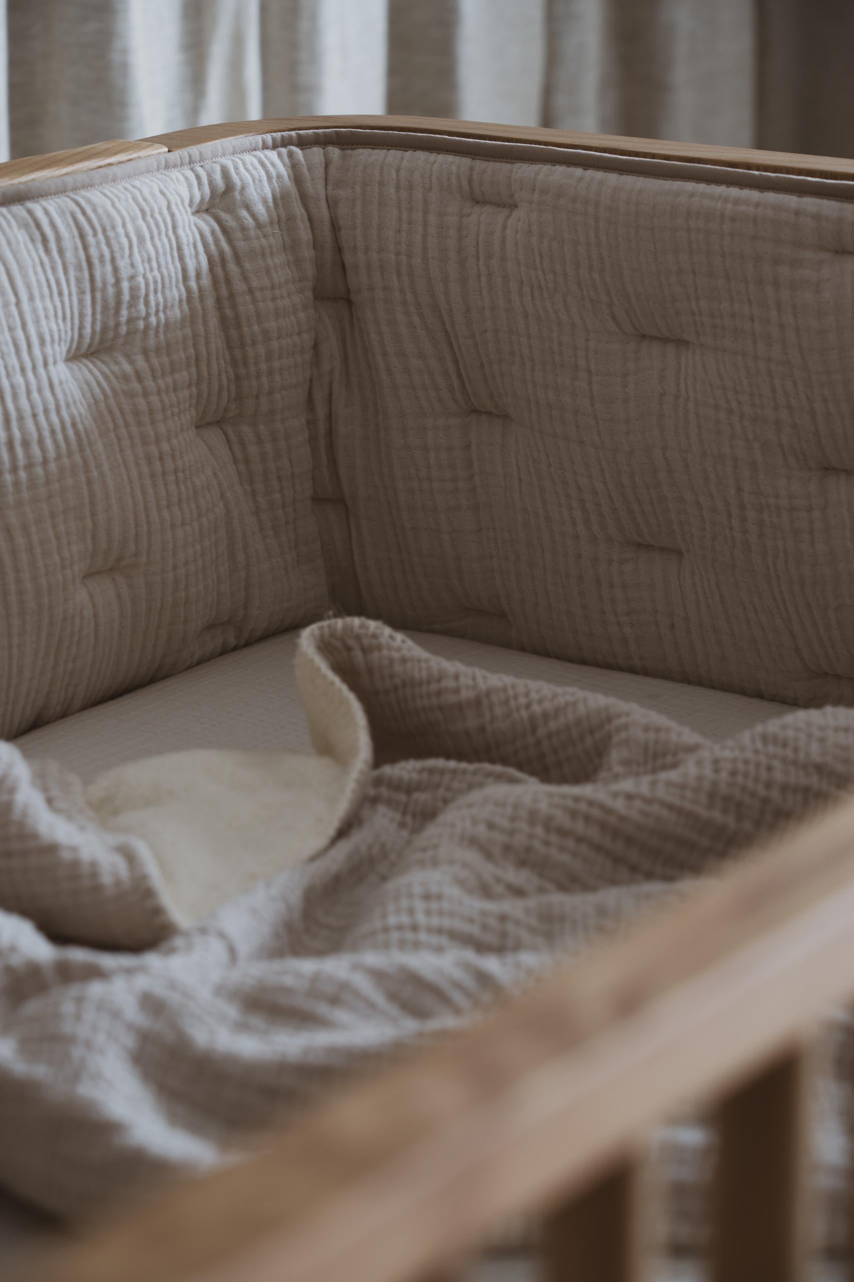 Laufgitter,-/ Bettumrandung - Musselin 'Ton'
