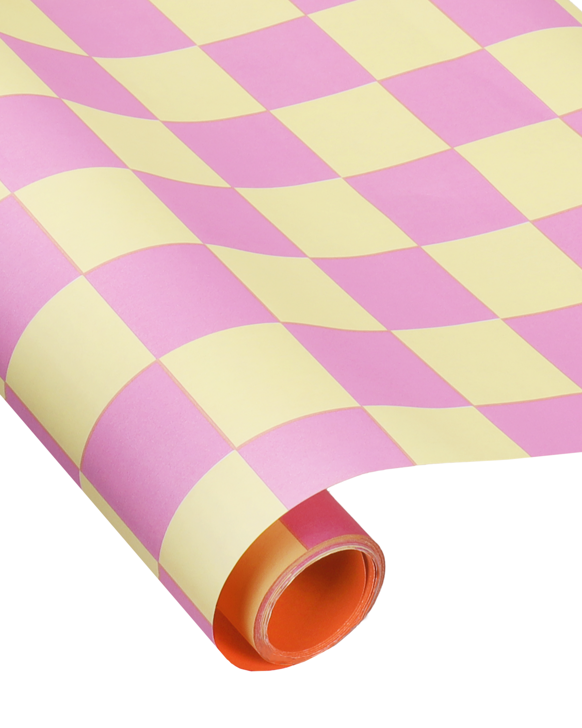 OLE Geschenkpapier - Schachbrett Rosa