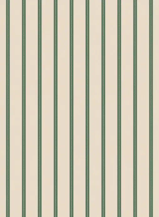 Tapete - Ribbon Grün auf Crème
