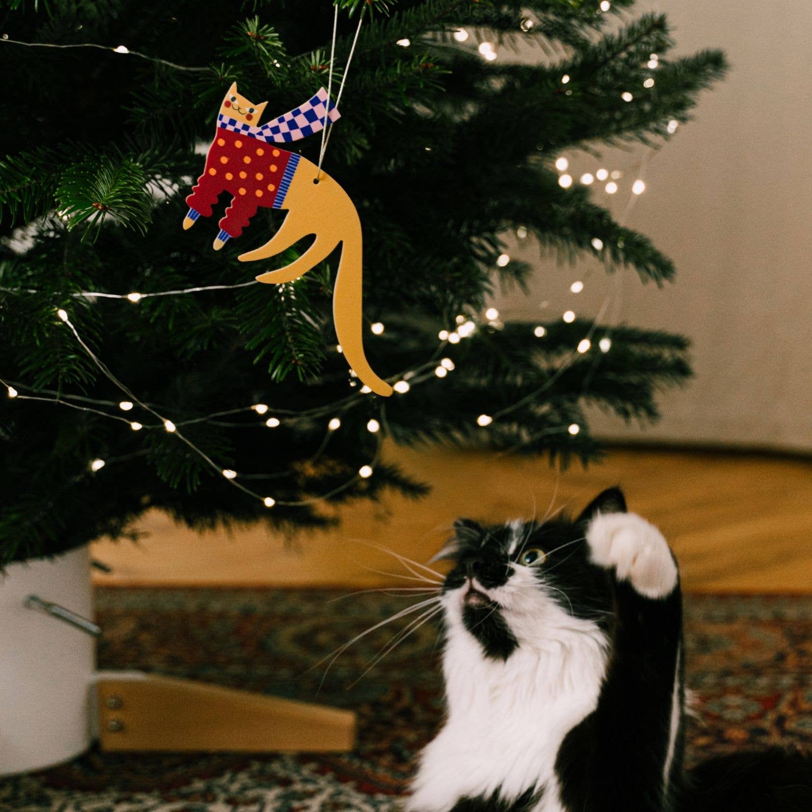 Niedliche Katze-Weihnachtsbaumdeko