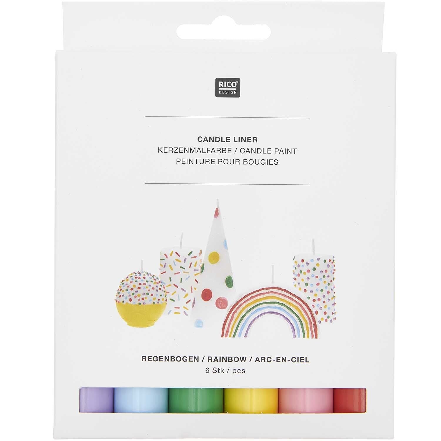 Kerzenmalfarbe  - Set Regenbogen