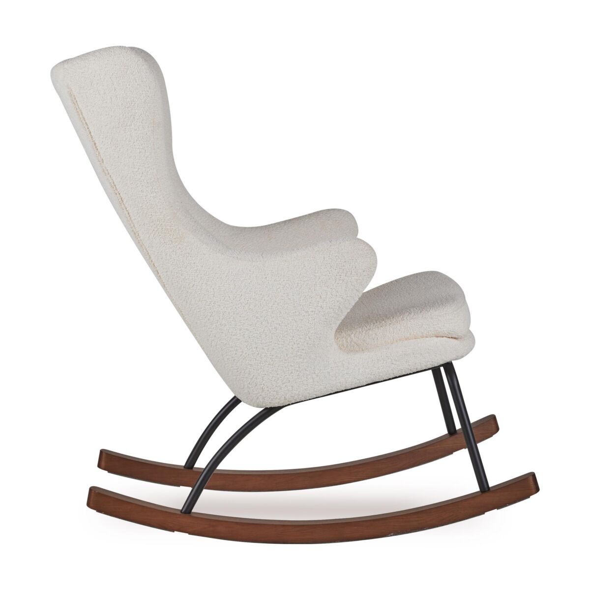 Schaukelstuhl / Stillstuhl De Luxe 'Bouclé' - Crème