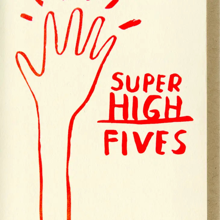 Postkarte - super high fives