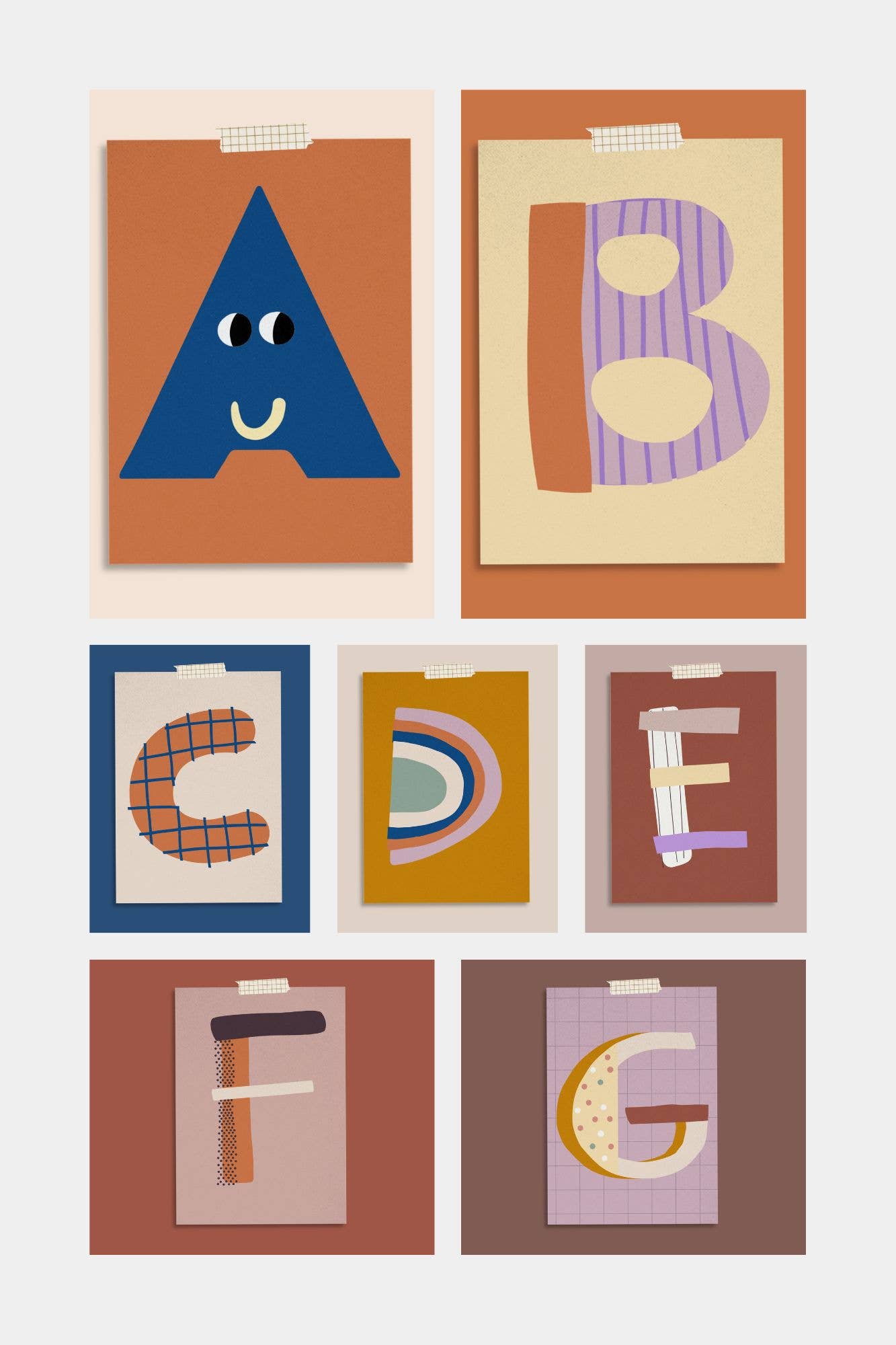 Kunterbunte ABC Karten