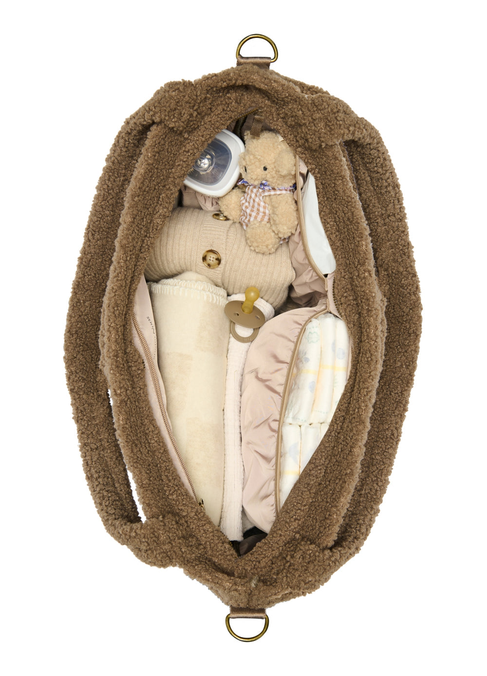 Wickeltasche 'Teddy' - Braun mit ♡