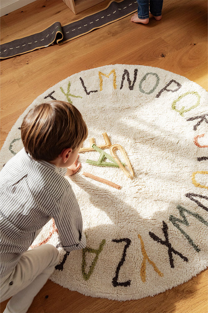 Waschbarer Spielteppich- ABC 'Bunt'