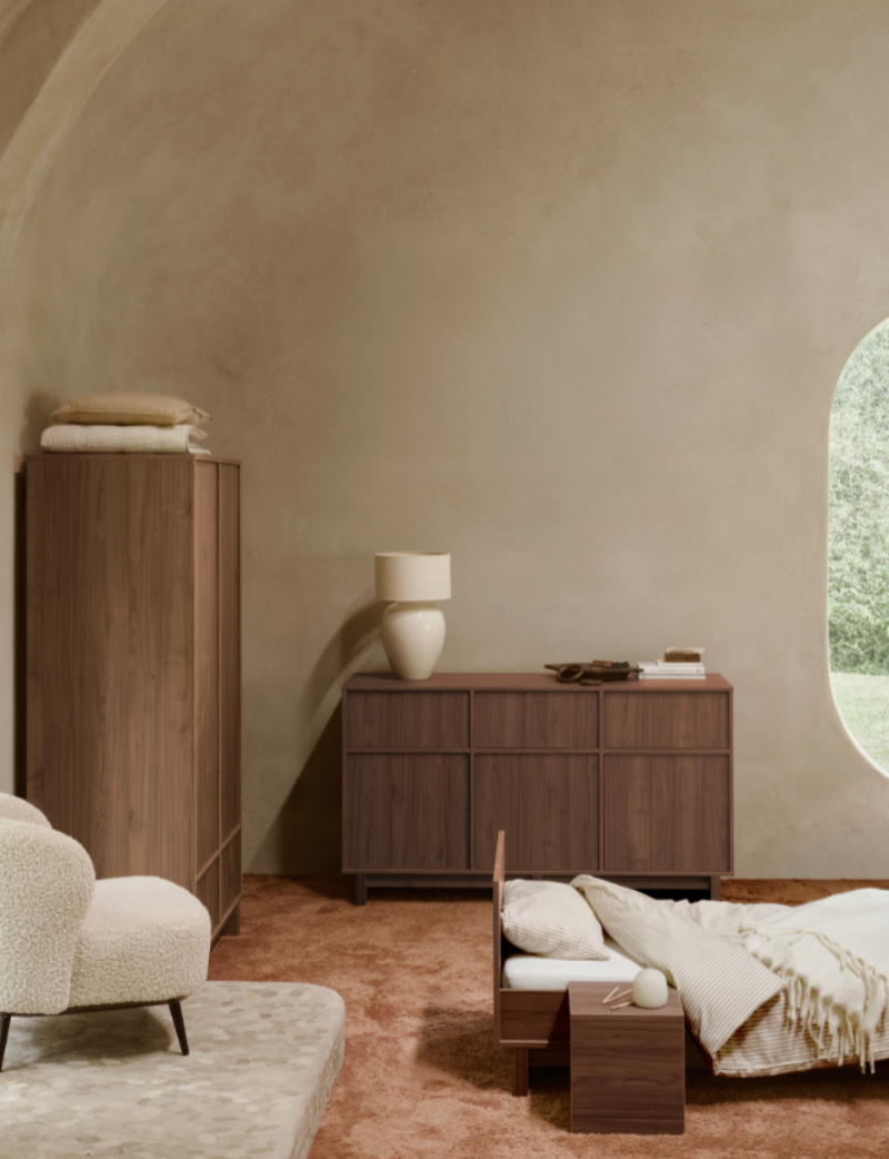 'Kyo' 2 in 1 Bett - 140 x 70 Walnut