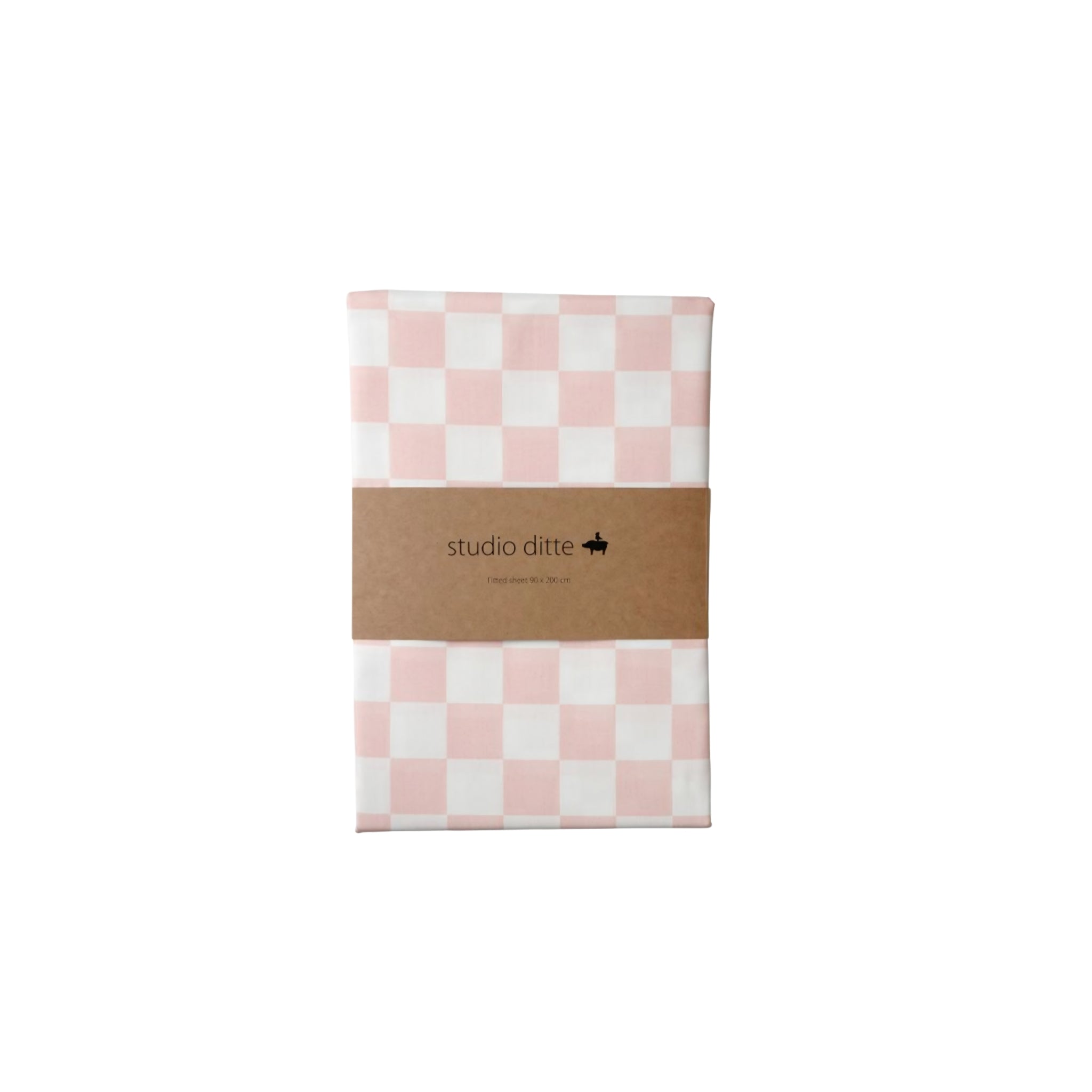 Spannbettlaken 'Grid' - Light Pink