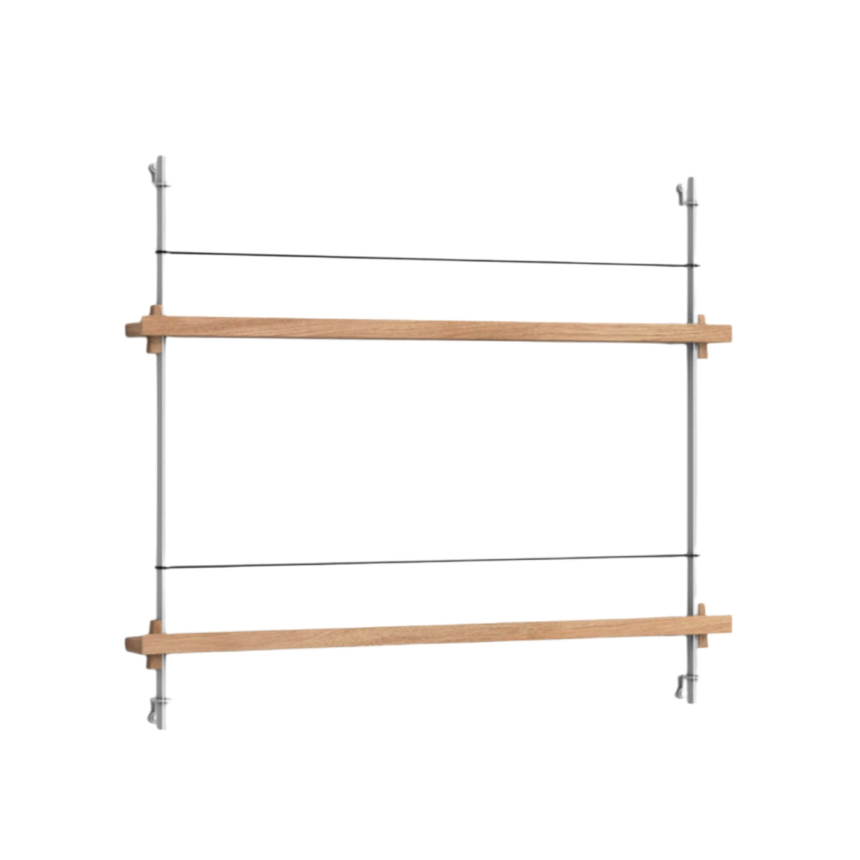 Magazine Shelving – MS.65.1 / Oak & Edelstahl