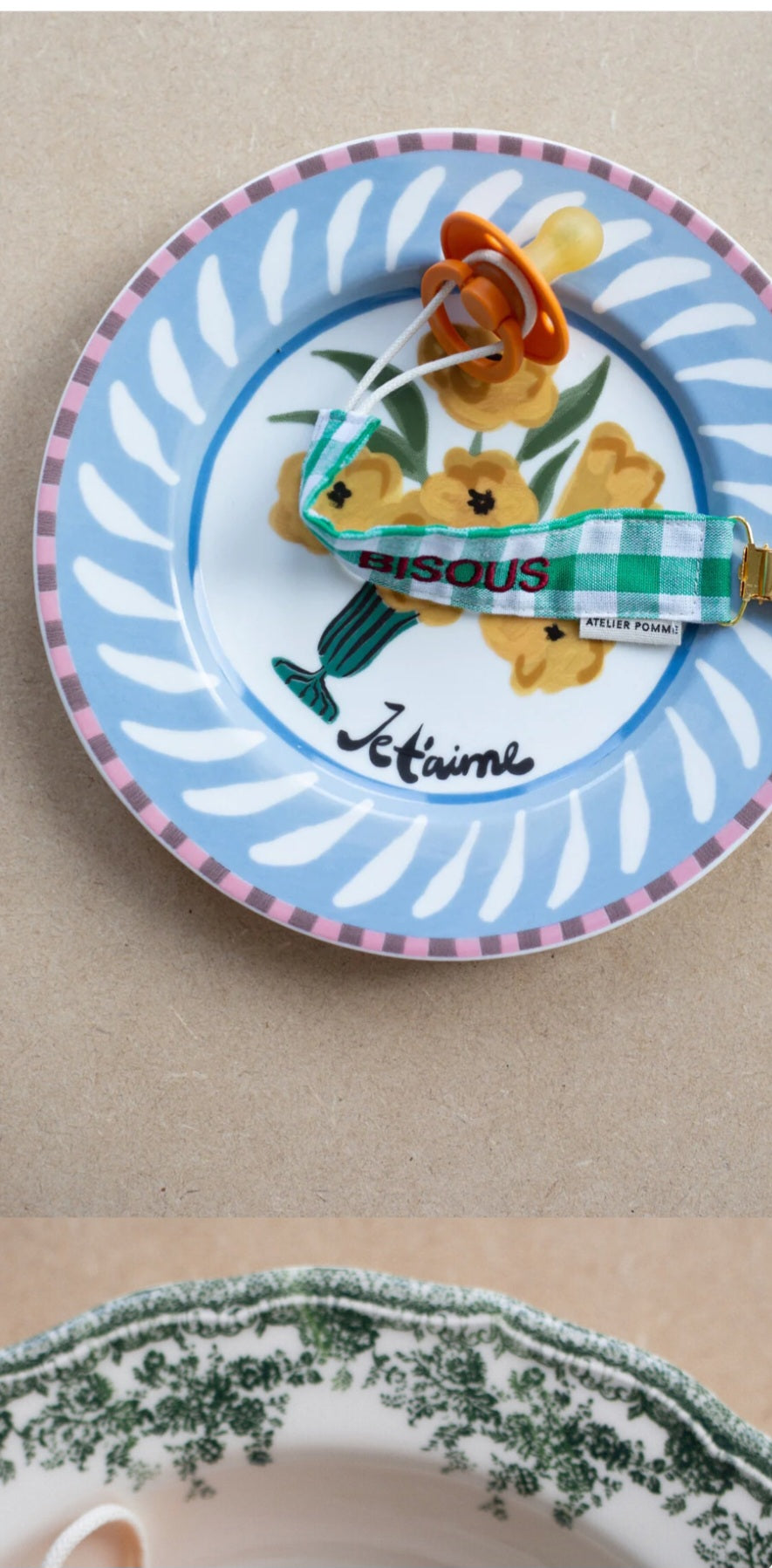 Schnullerband checked- Easy Emerald