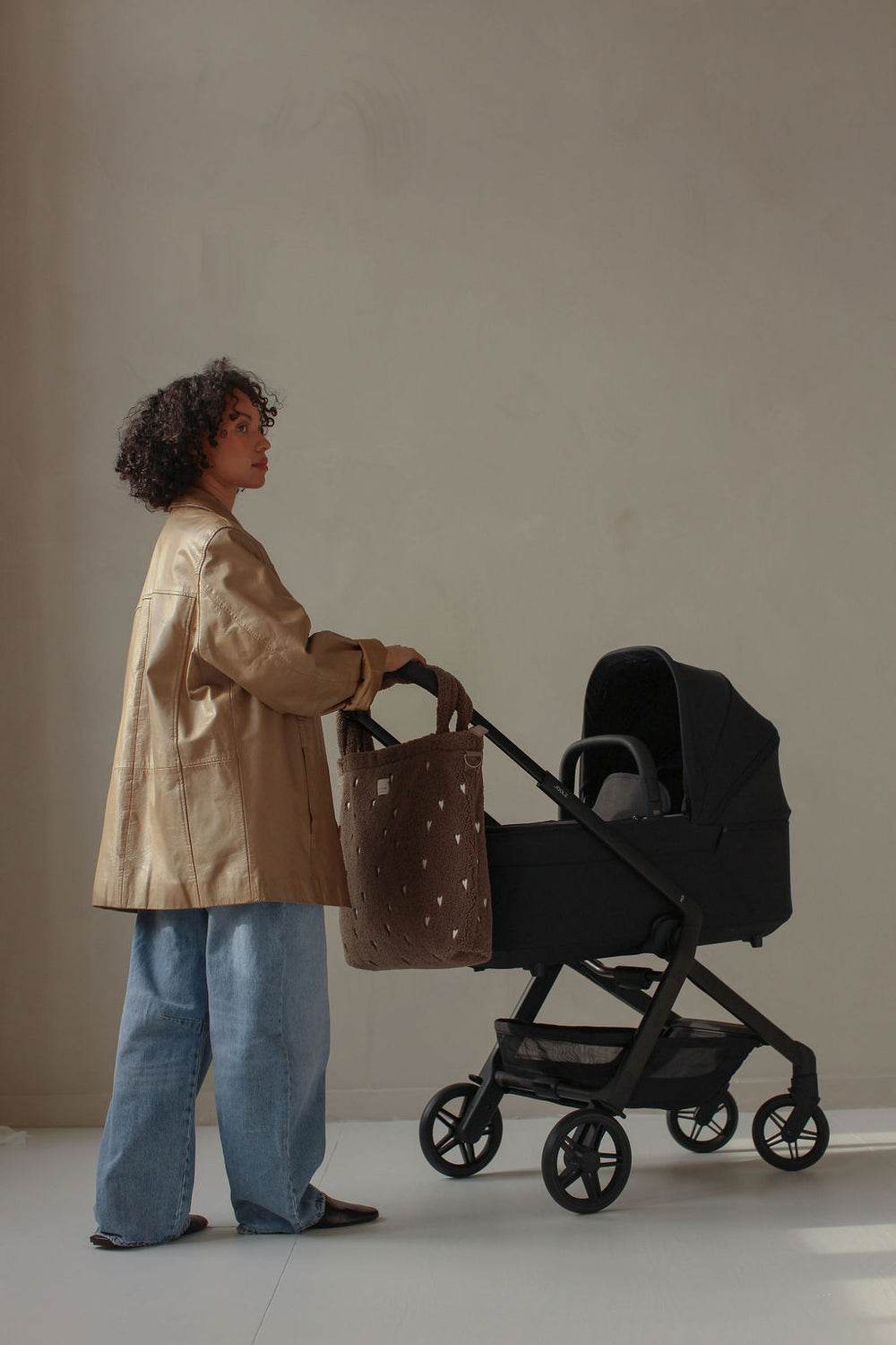 Wickeltasche 'Teddy' - Braun mit ♡