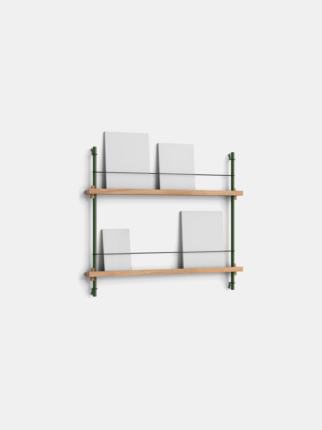 Magazine Shelving – MS.65.1 / Oak & Pine Green