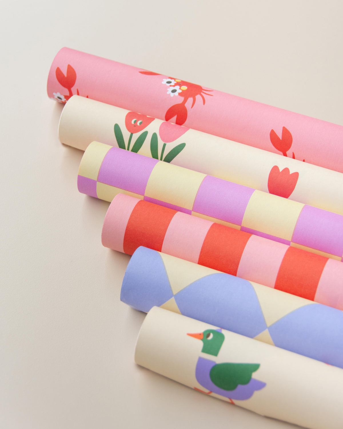 OLE - Geschenkpapier Streifen Rot