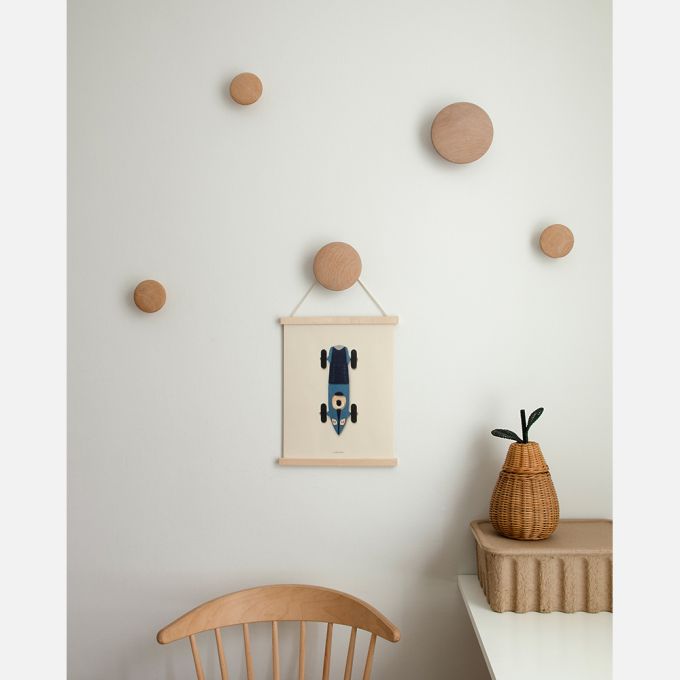 Poster 'Rennwagen' - blau